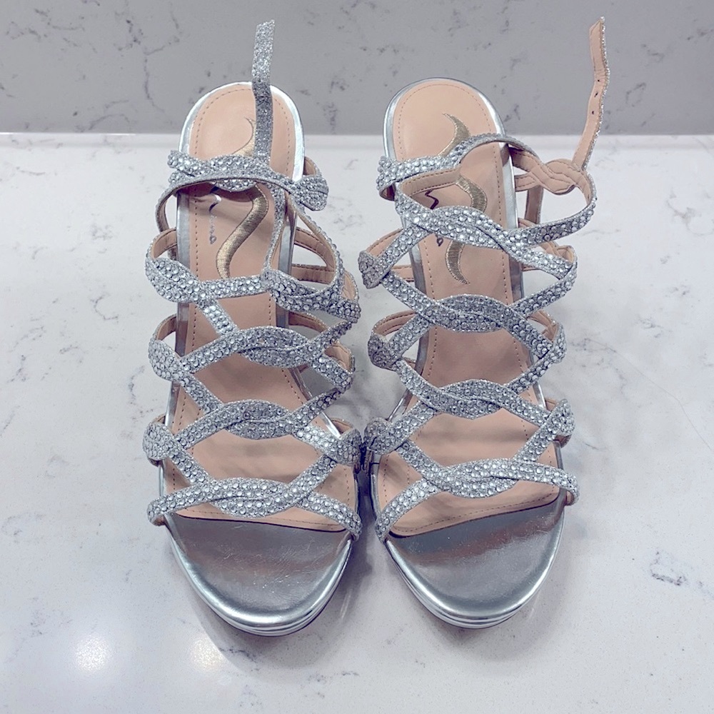 Silver Dress Heels - Picture 1 of 12